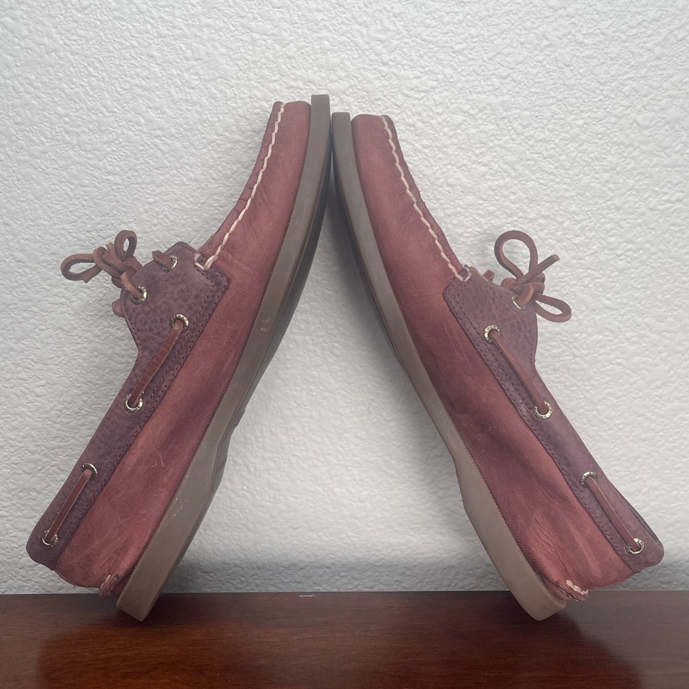 Sperry Women’s Burgundy Leather Tonal Boat Shoes Size 9.5 - Picture 6 of 9